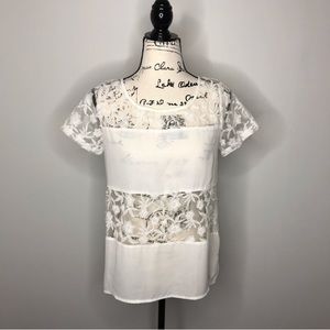 LC Lauren Conrad White Lace Top